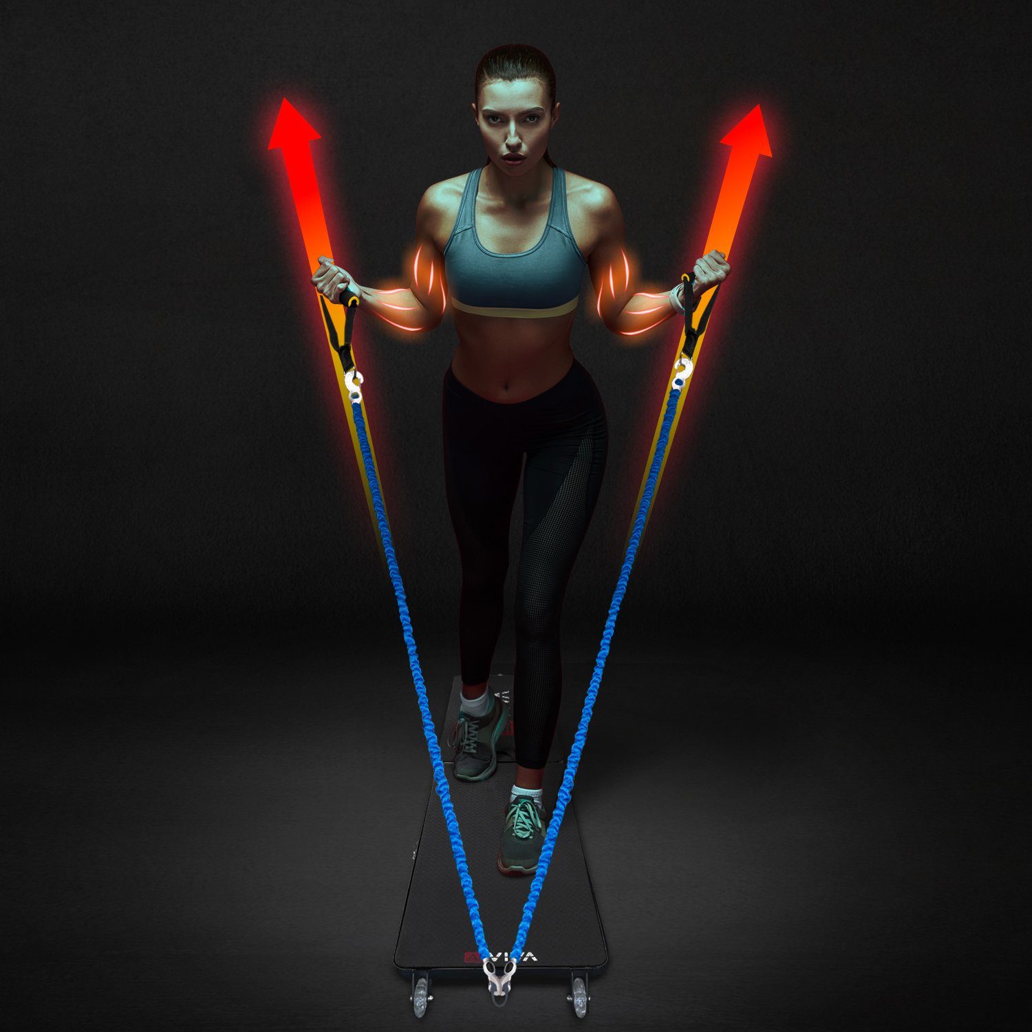 AsVIVA Multitrainer Multifunktionales 30 in 1 Fitness-Board AsVIVA FB1, 3 Widerstandsbänder mit Stärkegraden, kompaktes Design, klappbar
