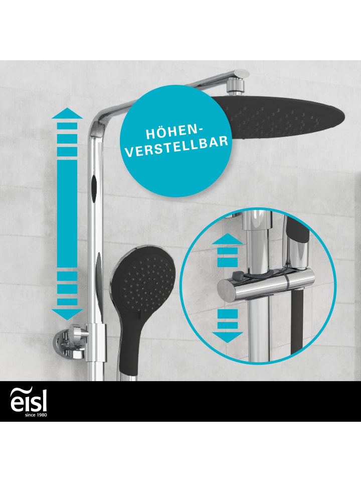 eisl since 1980 Thermostat Duschset GRANDE VITA in Chrom/Schwarz  günstig kaufen onesize