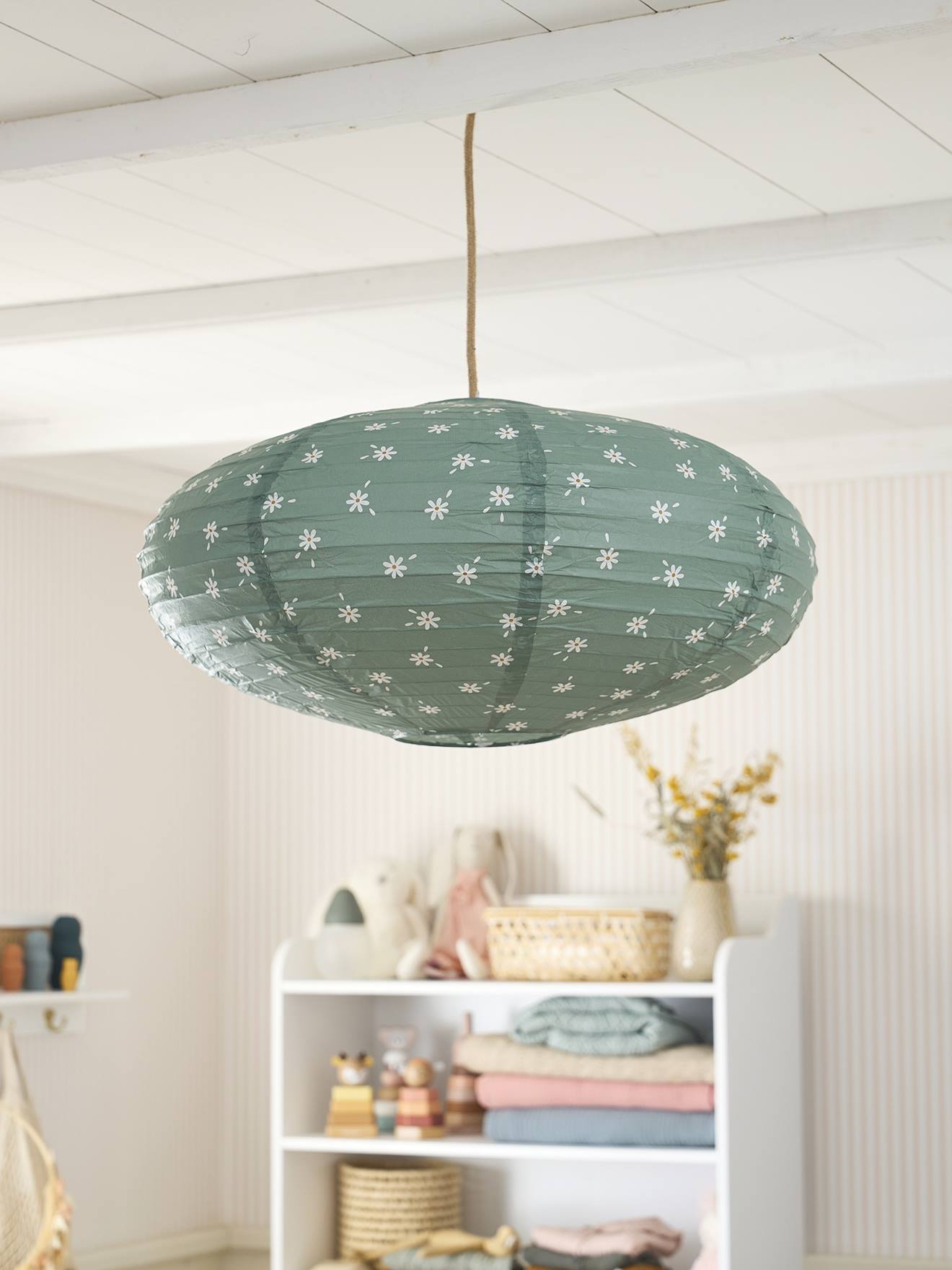 Abat-jour pour suspension boule en papier vert