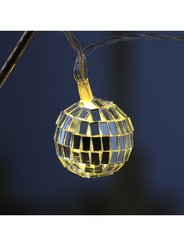 SATISFIRE LED Lichterkette Diskokugel 10 kleine Spiegelkugeln L: 1,35m in silber günstig kaufen onesize