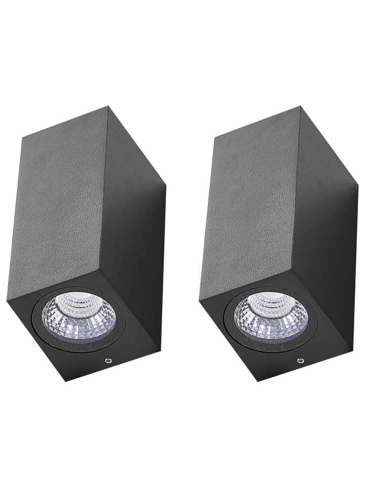 Beliani 2er-Set LED-Wandleuchte für den Außenbereich ANDREWS in Schwarz günstig kaufen onesize