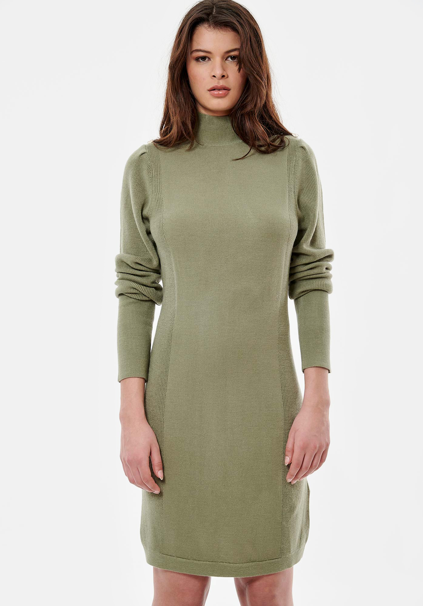 LIV    Robe pull kaki femme