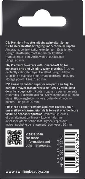 ZWILLING Beauty Premium Pinzette, abgewinkelt - silver Pinzette