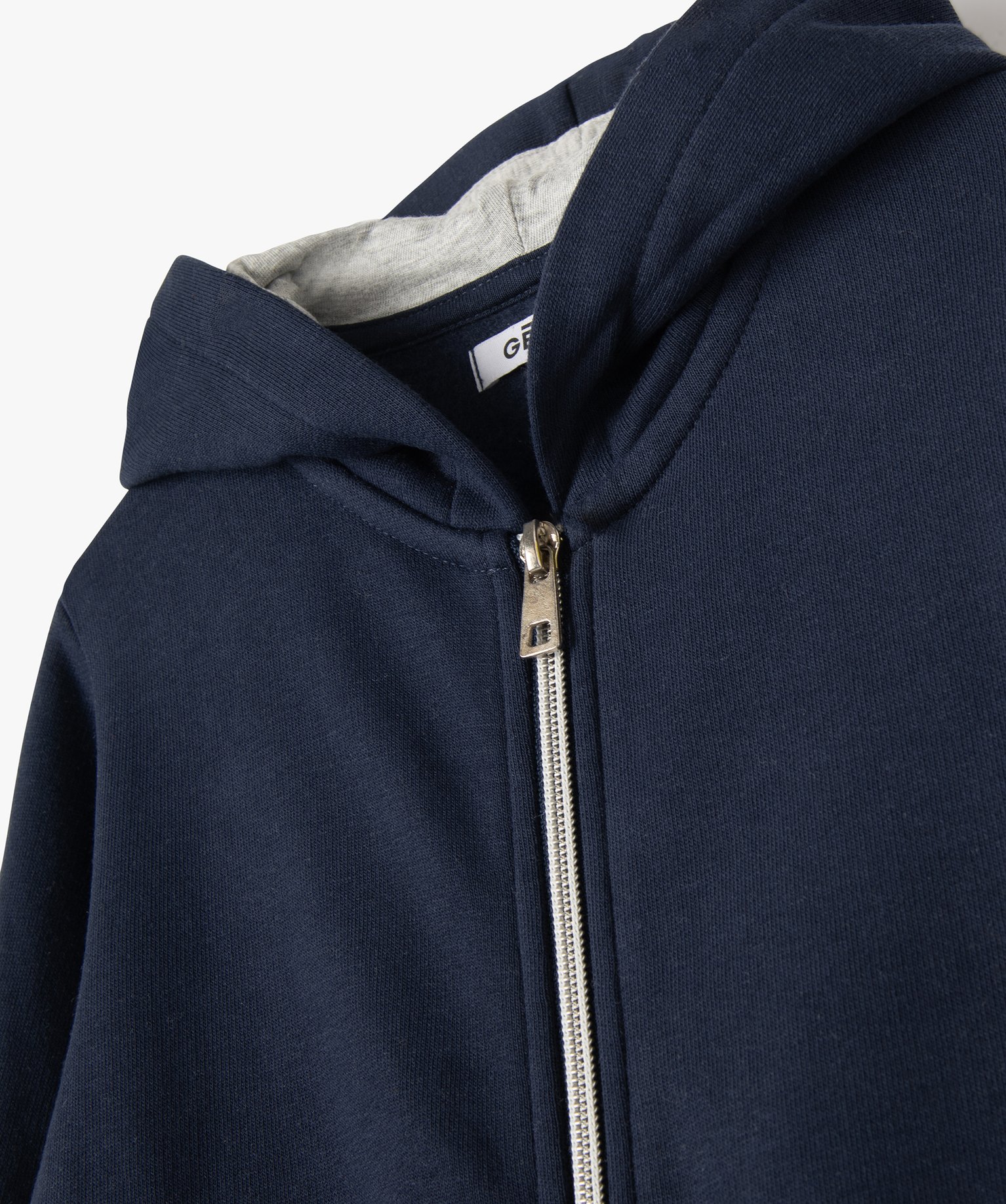 Sweat zippé à capuche intérieur molletonné fille marine | GEMO