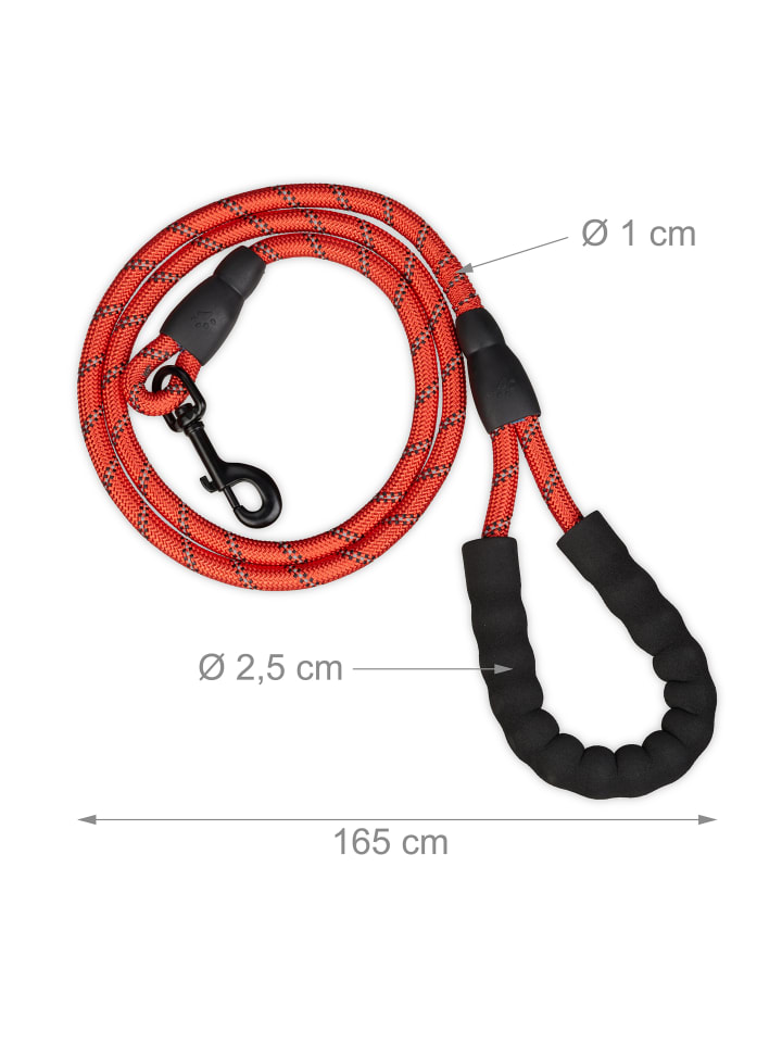 relaxdays Hundeleine in Rot - 150 cm günstig kaufen onesize