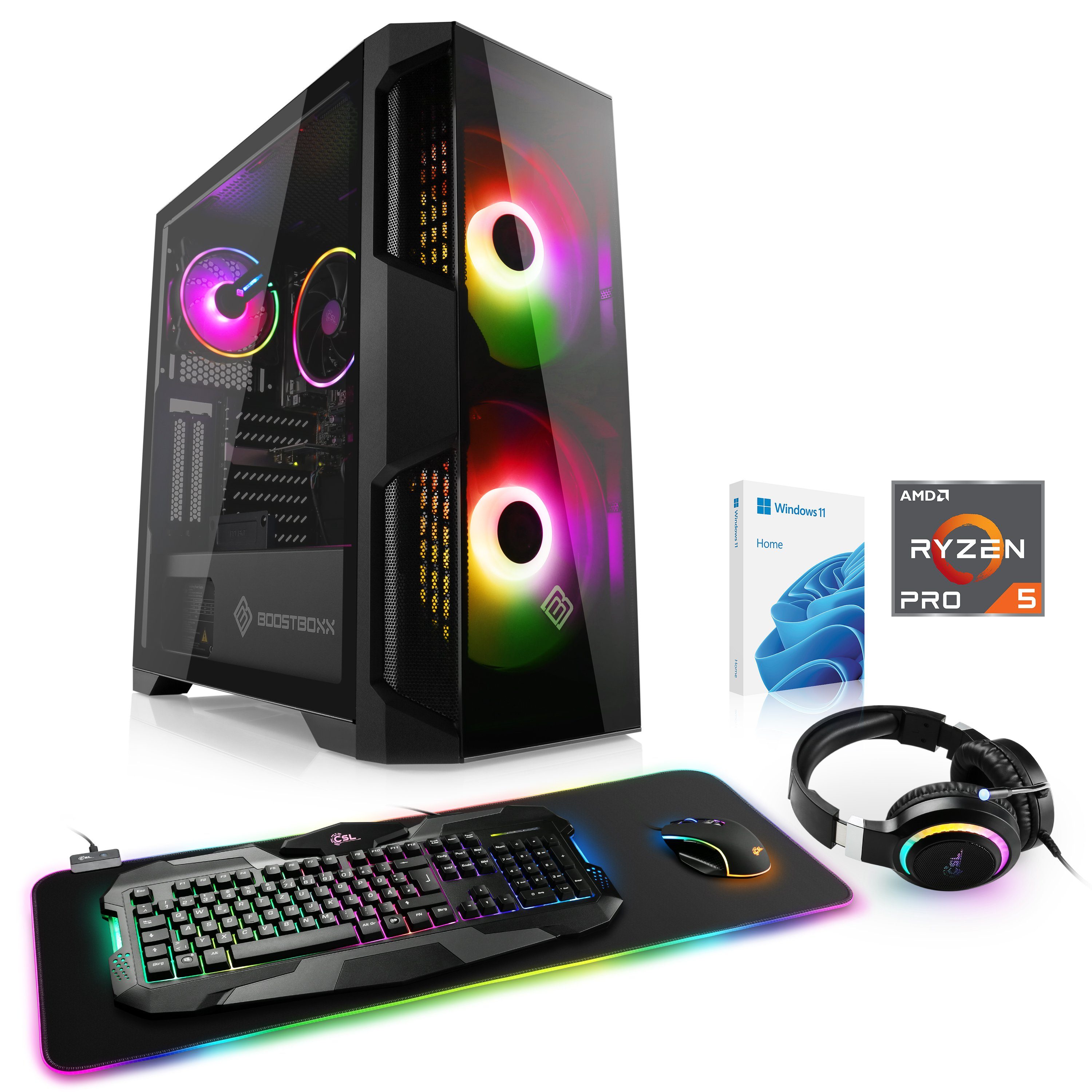 CSL Sprint L6110 Gaming-PC (AMD Ryzen 5 Pro 4650G, AMD Radeon Grafik, 16 GB RAM, 1000 GB SSD, Luftkühlung)