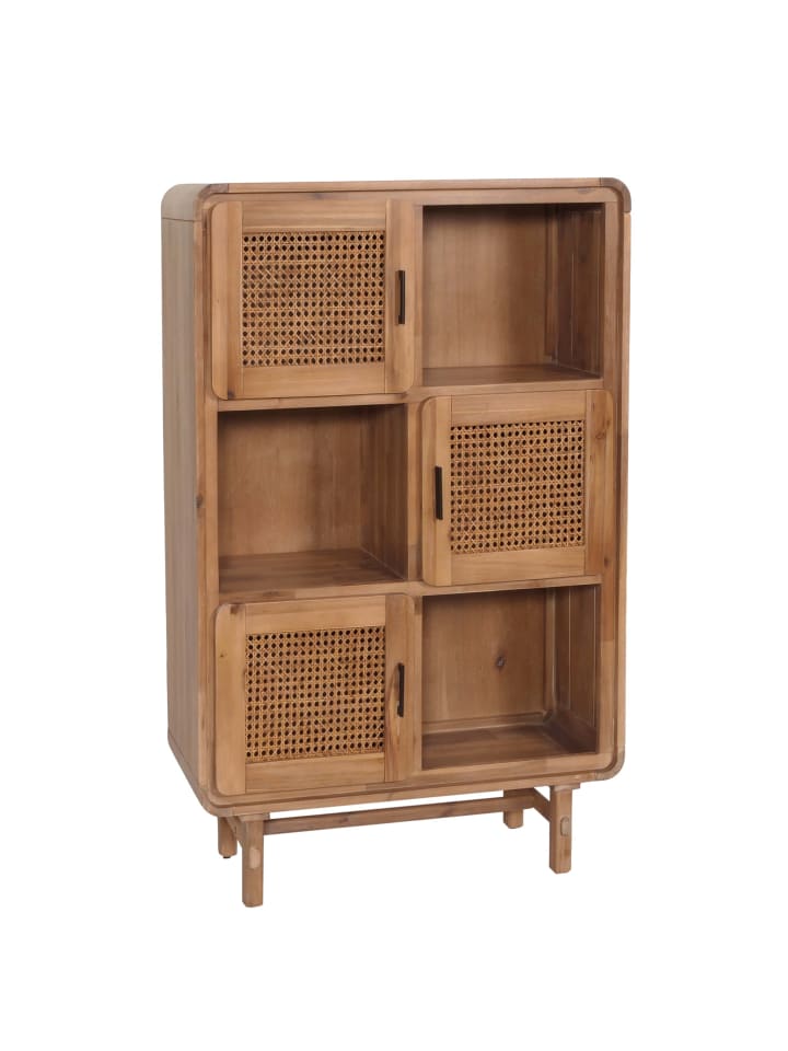 MCW Highboard M47 Staufächer, Rattan Akazie Massiv-Holz gebeizt günstig kaufen onesize