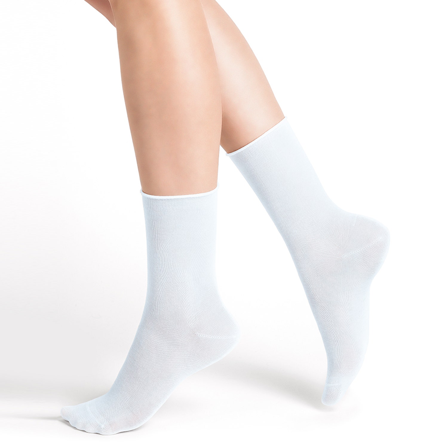 2 paires de chaussettes BLEUFORET blanches Fleur de peau pointure 37-41