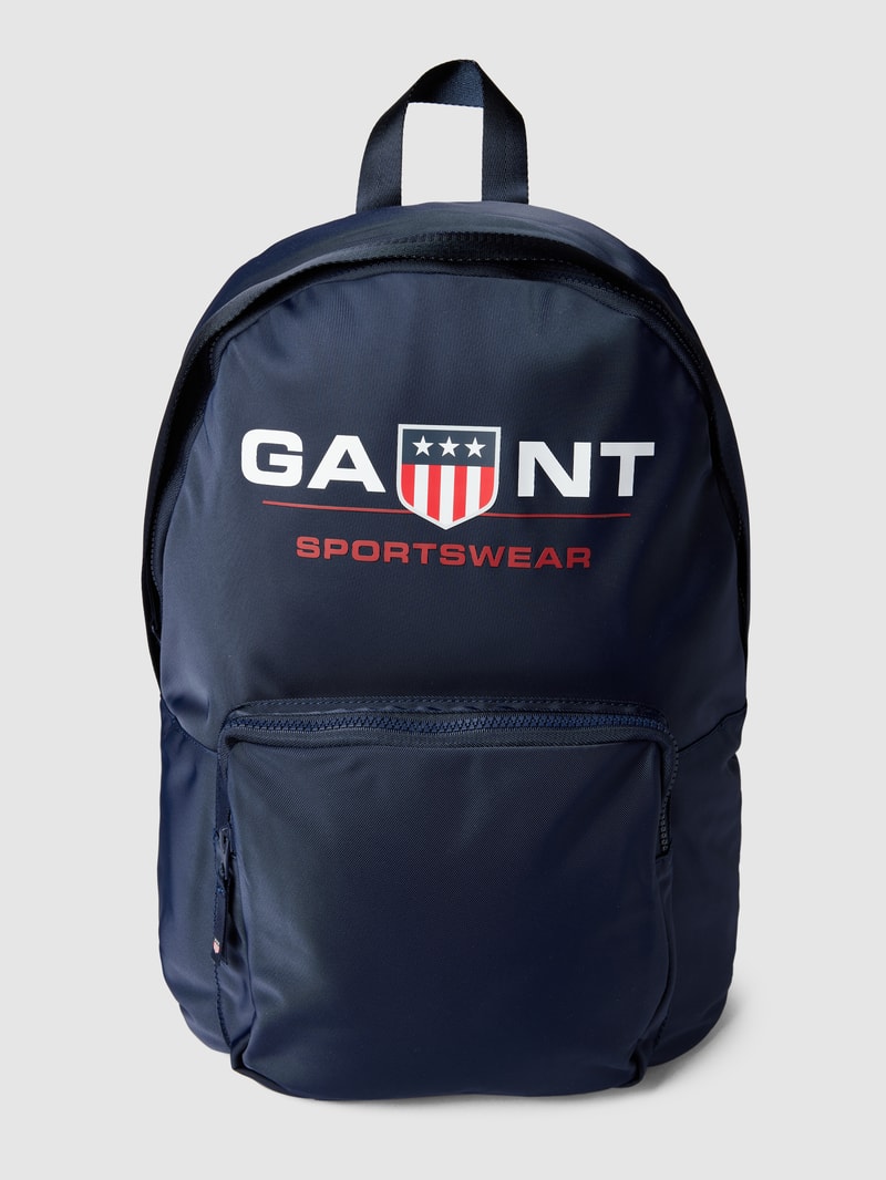 Rucksack mit Label-Print in marineblau