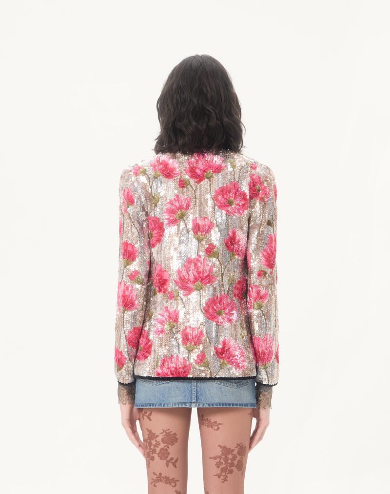 Jaqueta de organza bordada