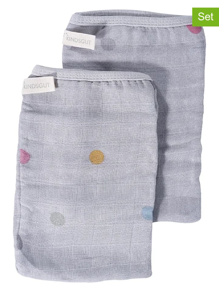 Kindsgut 2er-Set: Waschlappen in Grau - (L)20 x (B)14 cm günstig kaufen onesize