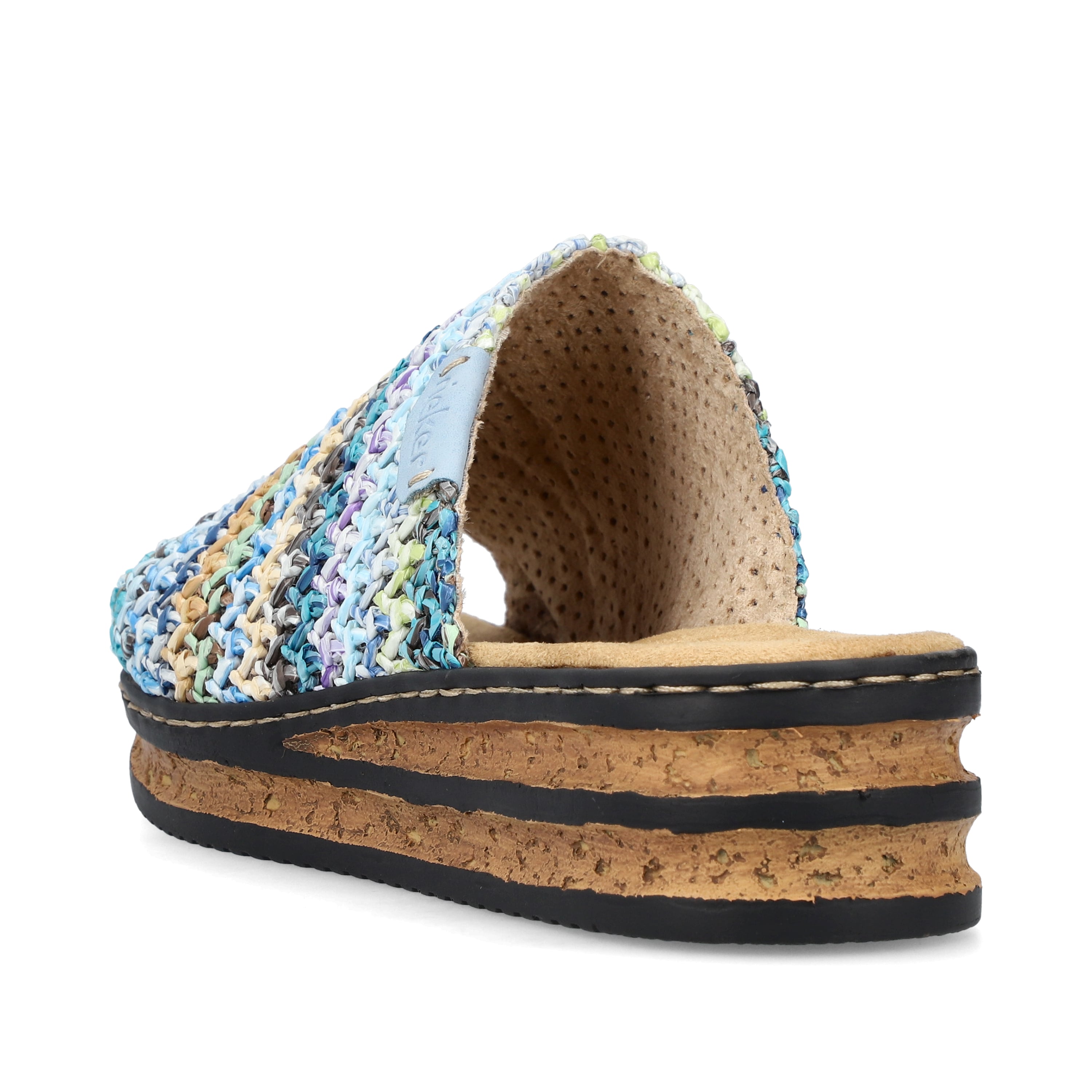 Rieker Damen Pantoletten multi-himmelblau
