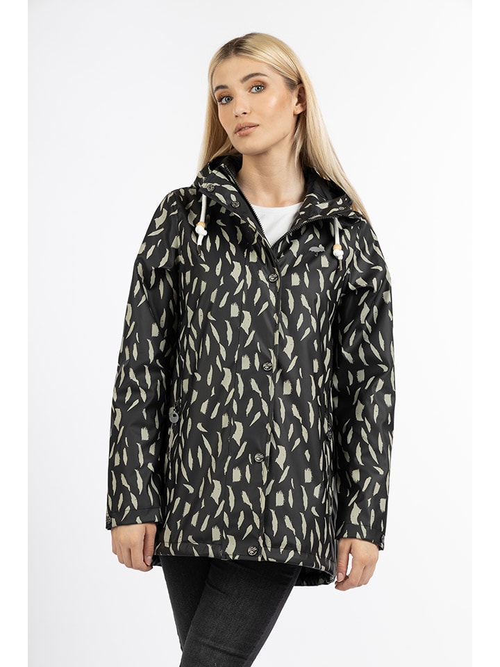 Schmuddelwedda Regenjacke in Schwarz/ Beige günstig kaufen