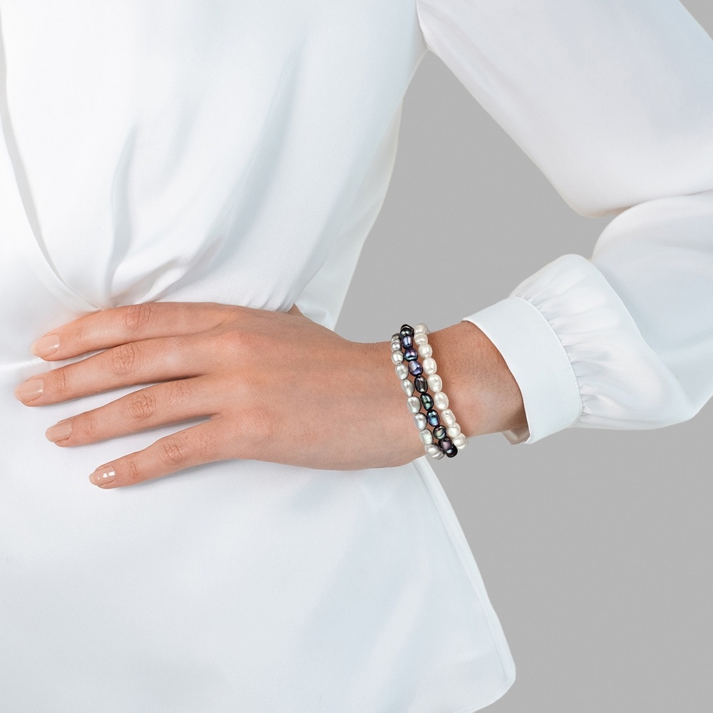Valero Pearls Bracelet Perle de culture d'eau douce en Blanc Bracelet