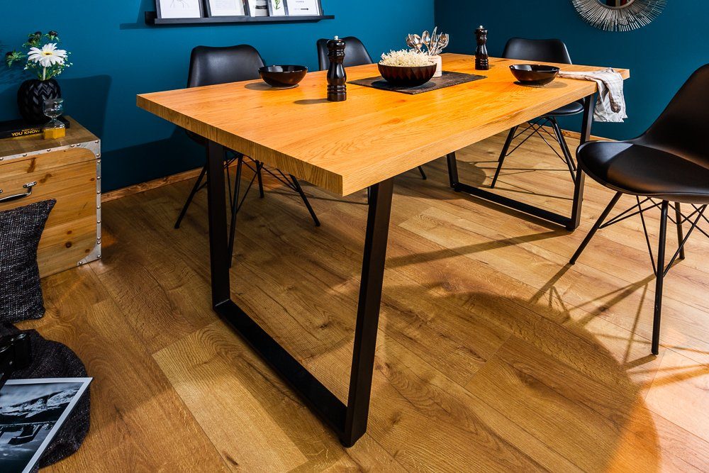 riess-ambiente Esstisch LOFT 160cm natur / schwarz (Einzelartikel, 1-St), Holzwerkstoff · Metall · Eichen-Optik · Industrial