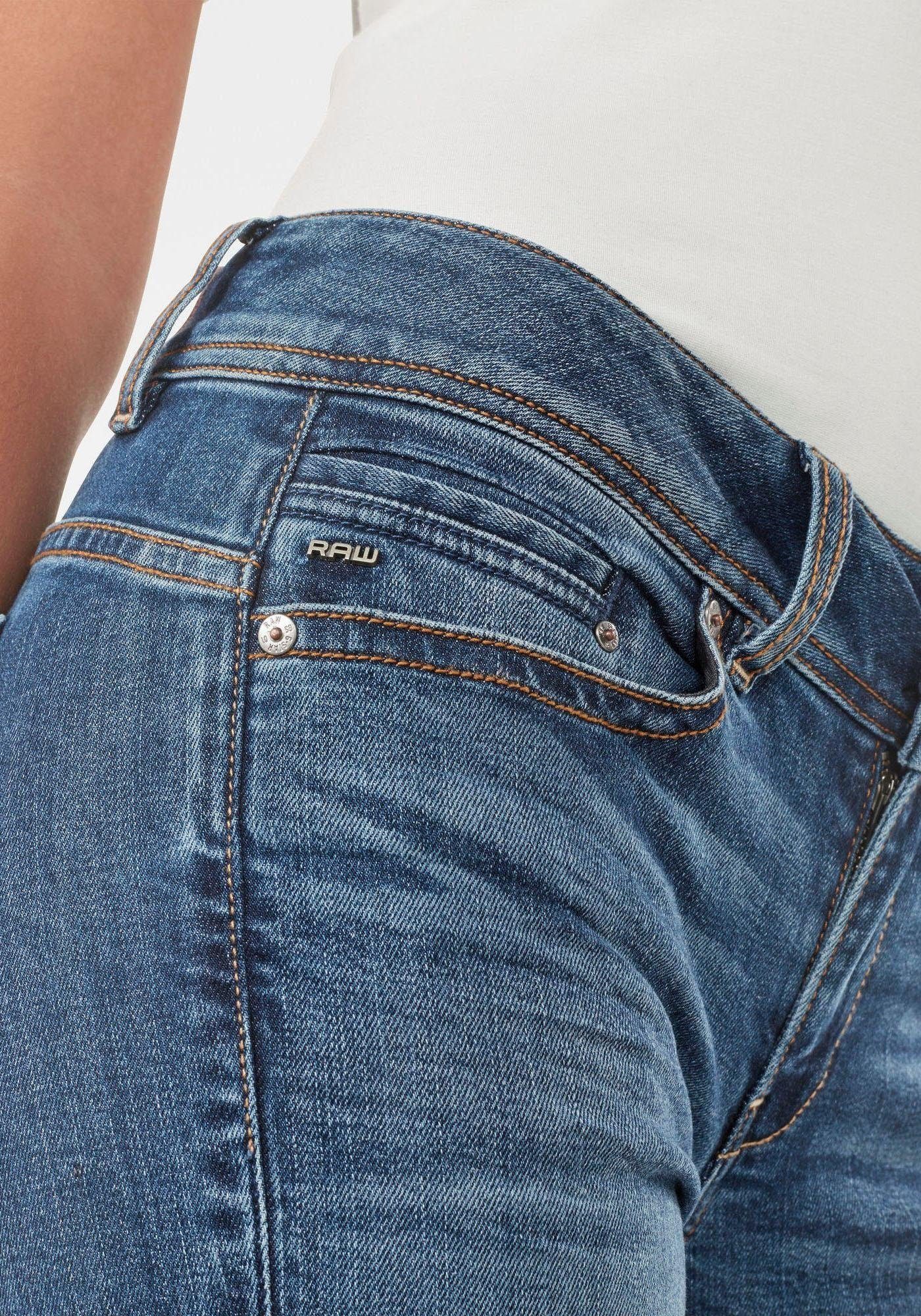 G-Star RAW Slim-fit-Jeans Midge Mid Straight Wmn mit Used-Effekten