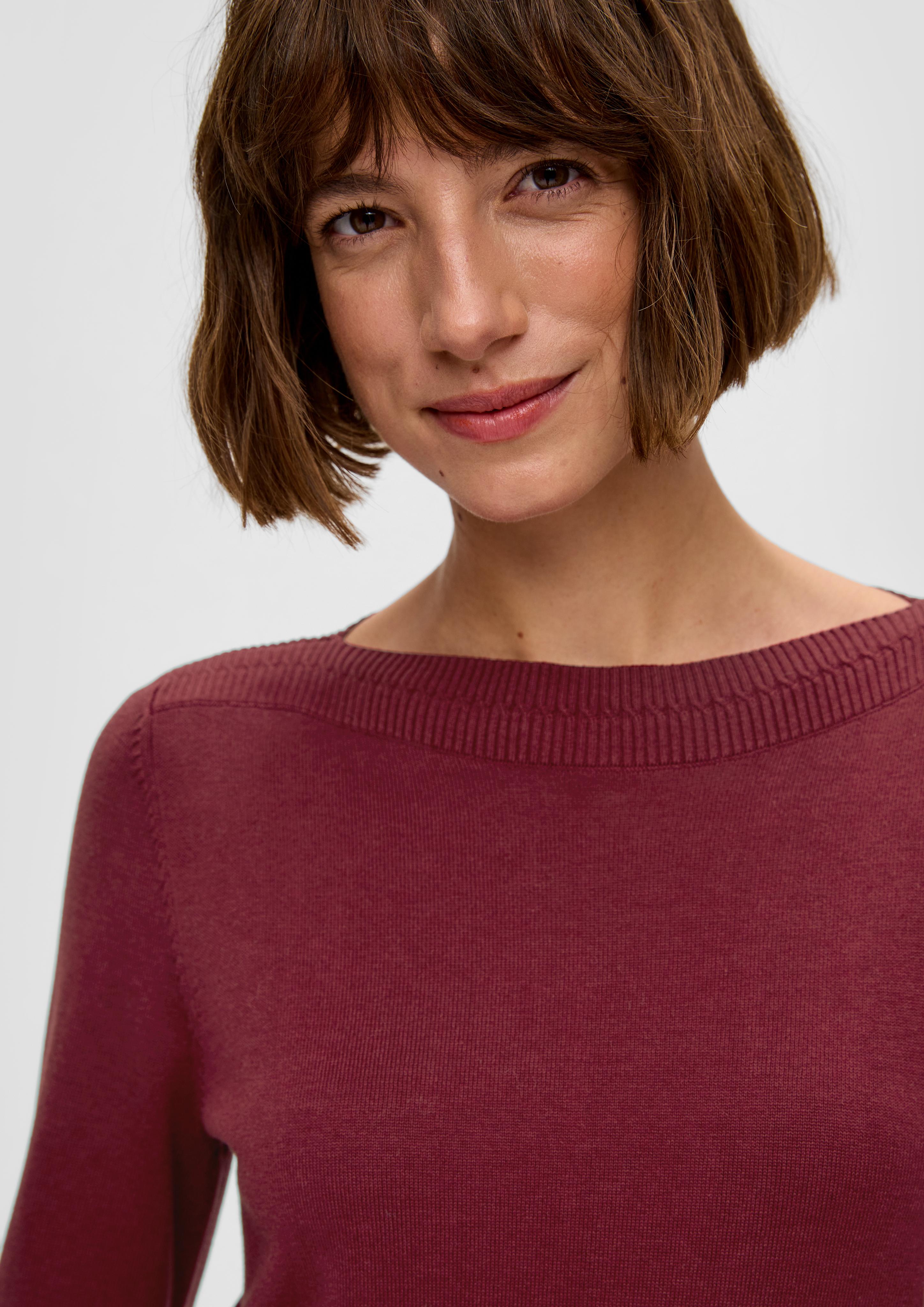 Feinstrickpullover mit U-Boot-Ausschnitt  2137603-3871