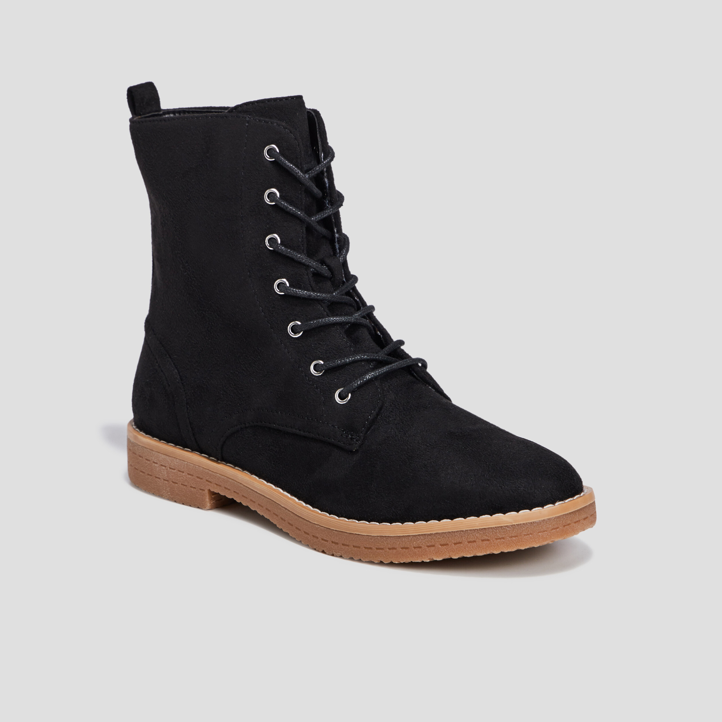 Bottines à lacets noir femme | La Halle