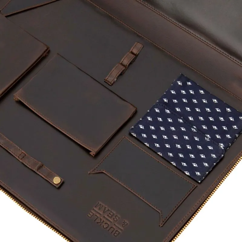 Buckle & Seam Leder Dokumentenmappe Ralph - Braun \/ Dots