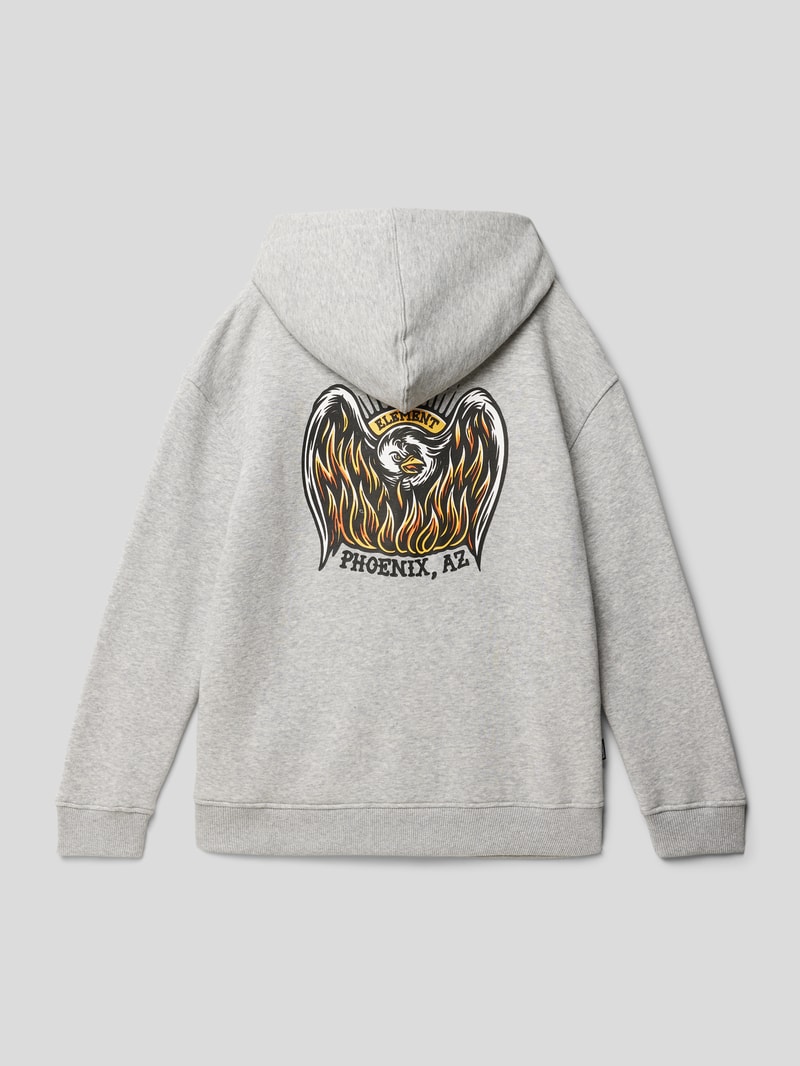 Hoodie mit Känguru-Tasche Modell 'PHOENIX' in mittelgrau meliert