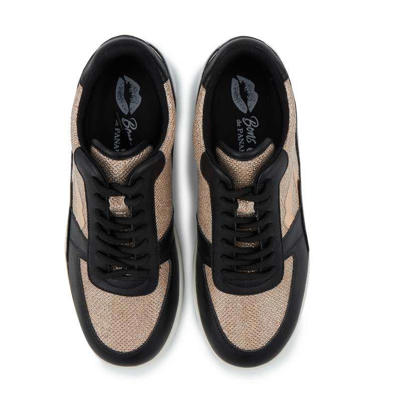 Baskets en cuir Loulou party or rose