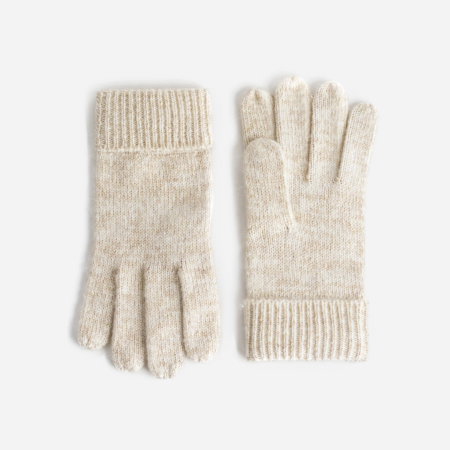 Gants beige en tricot lurex