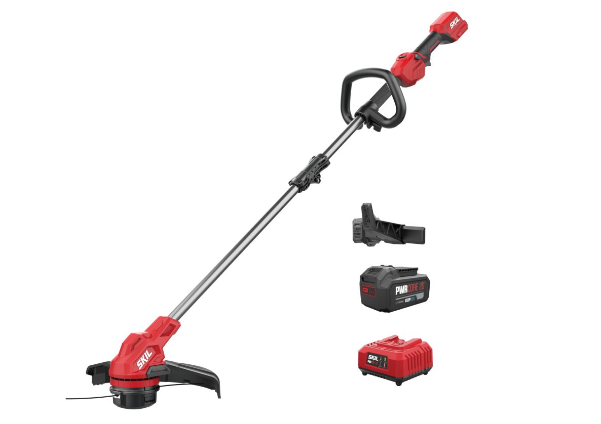 Aparador de grama SKIL GT1E0250AB de 33 cm, 20 V, sem escovas, inclui bateria de 4,0 Ah e carregador.
