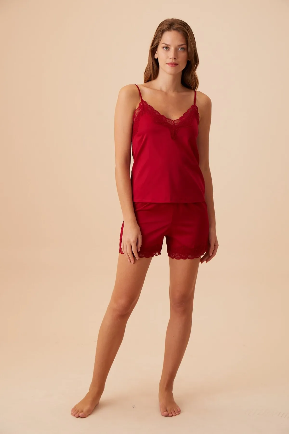 SUWEN  Pyjama set - Bordeaux - Unifarben