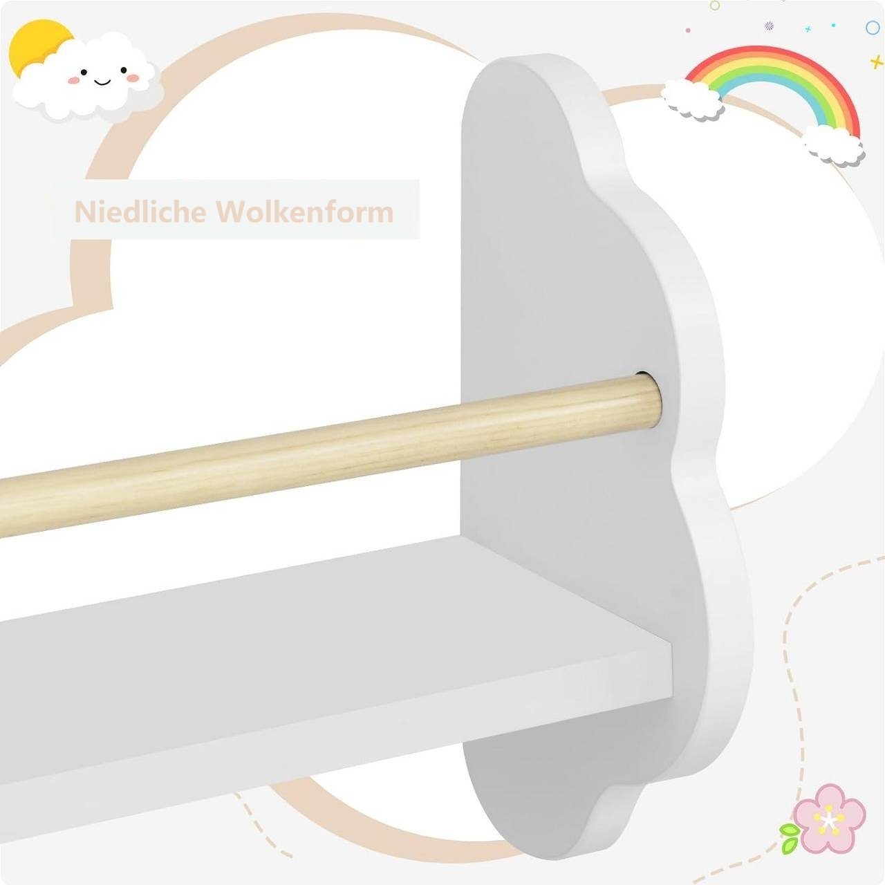 Woltu Kinderregal, 3-tlg., Kinderbücherregal Wandregal aus Kiefernholz MDF