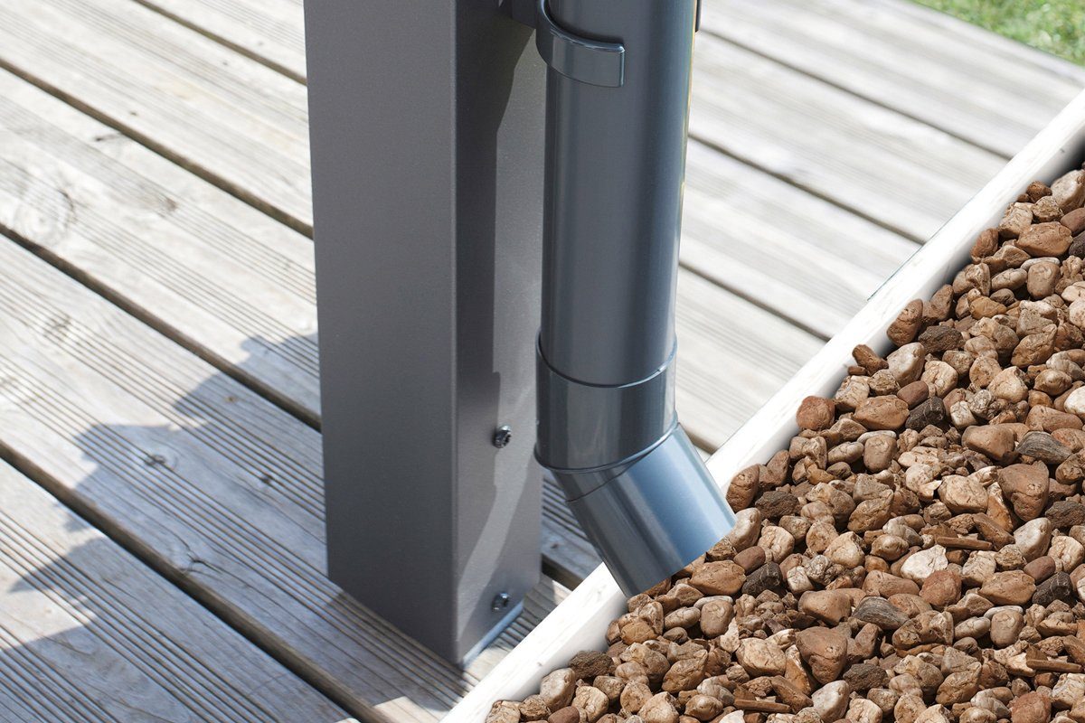 Skanholz Terrassendach Genua, BxT: 541x257 cm, Bedachung Doppelstegplatten, 541 cm Breite, verschiedene Tiefe