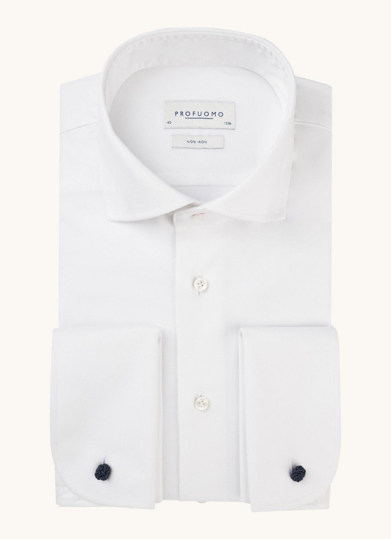 Profuomo srajca slim fit brez likanja z dvojno manšeto