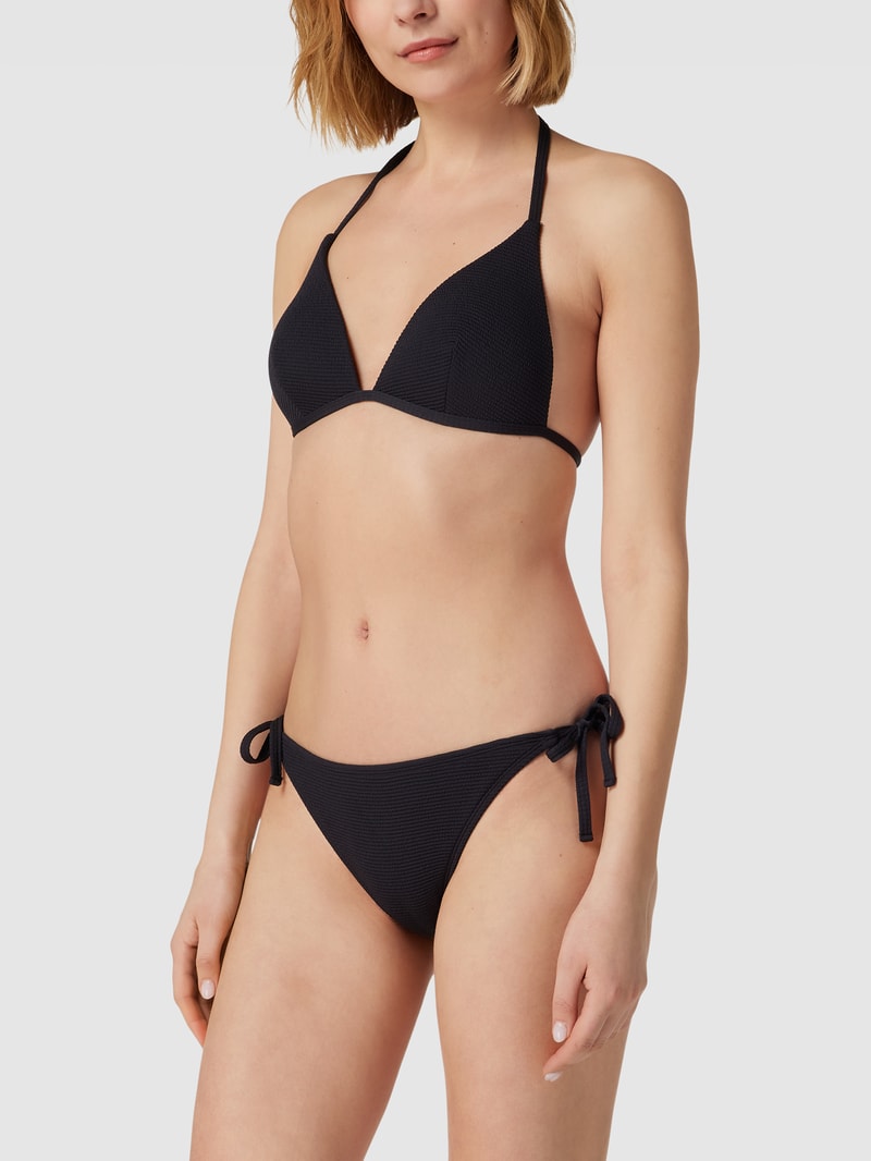 Bikini-Oberteil mit Strukturmuster in schwarz