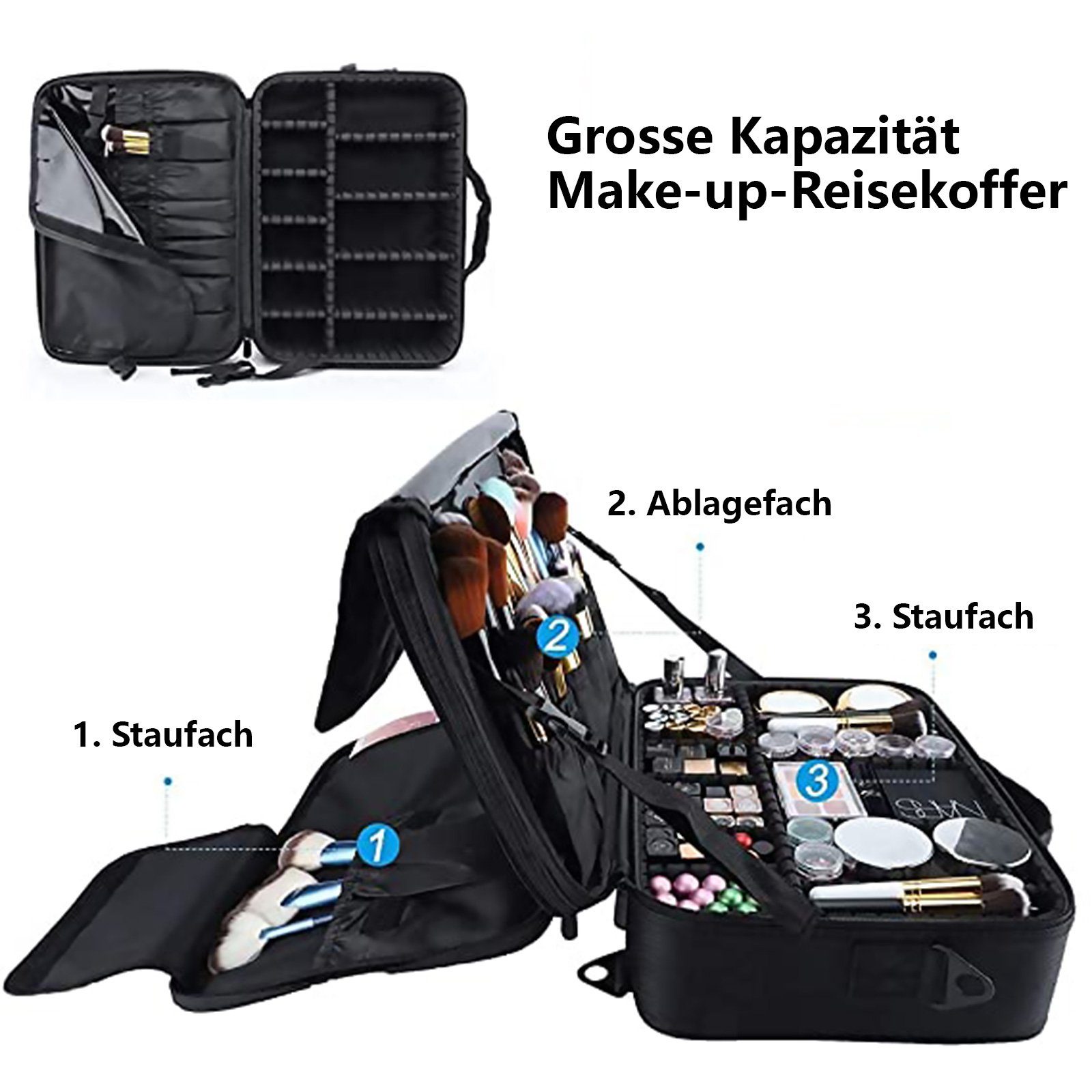 Sintech Kosmetikkoffer Kosmetiktasche Portable Reise Make Up Tasche Organizer, Tasche Schmink Aufbewahrung Kosmetische Box