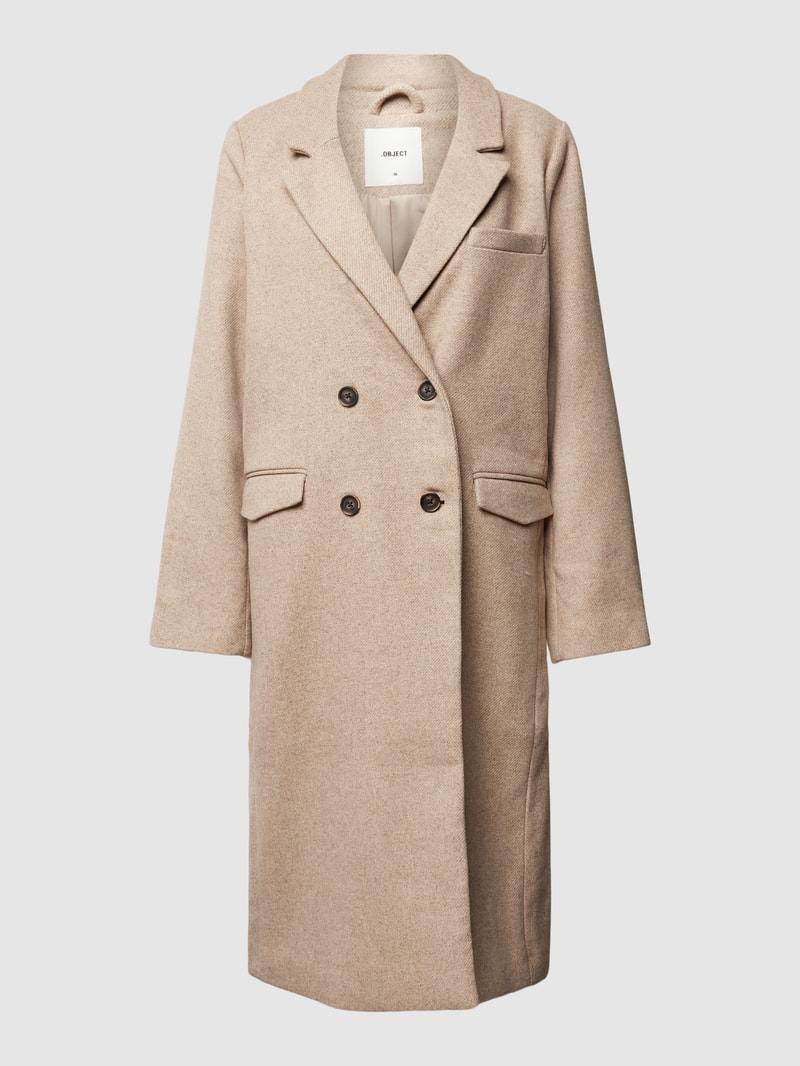 Kurzmantel mit Knopfleiste Modell 'BLAZA' in beige meliert