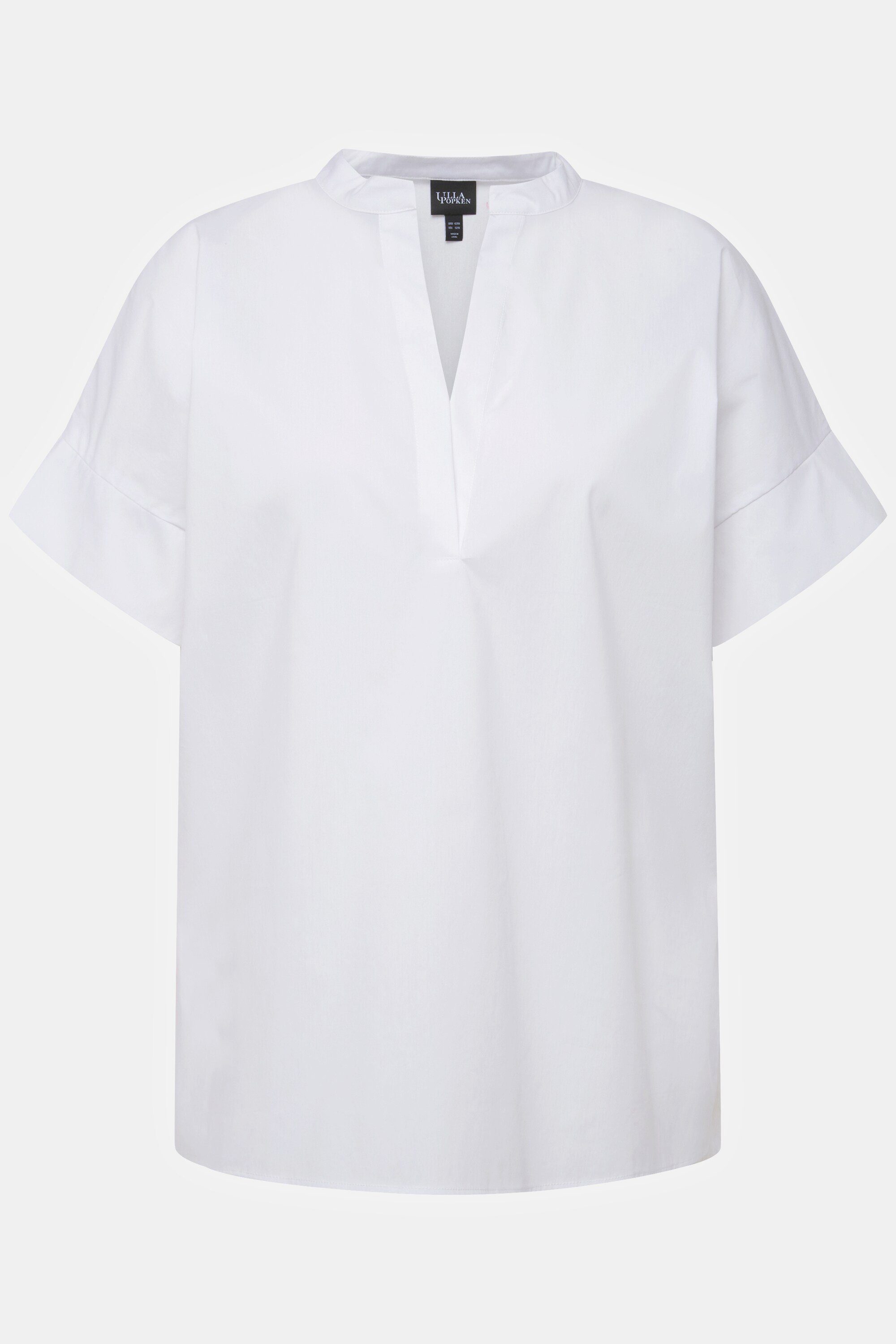 Ulla Popken Tunika Tunika Stehkragen Oversized Tunika-Ausschnitt