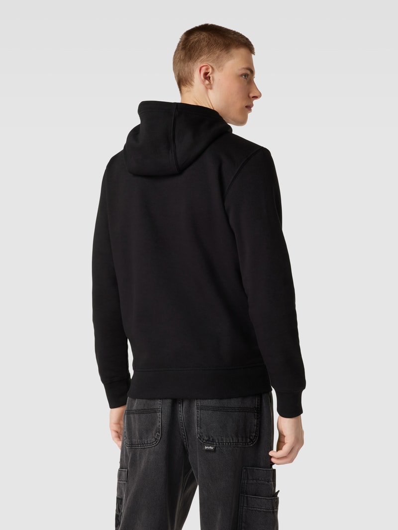 Hoodie mit Label-Stitching in schwarz