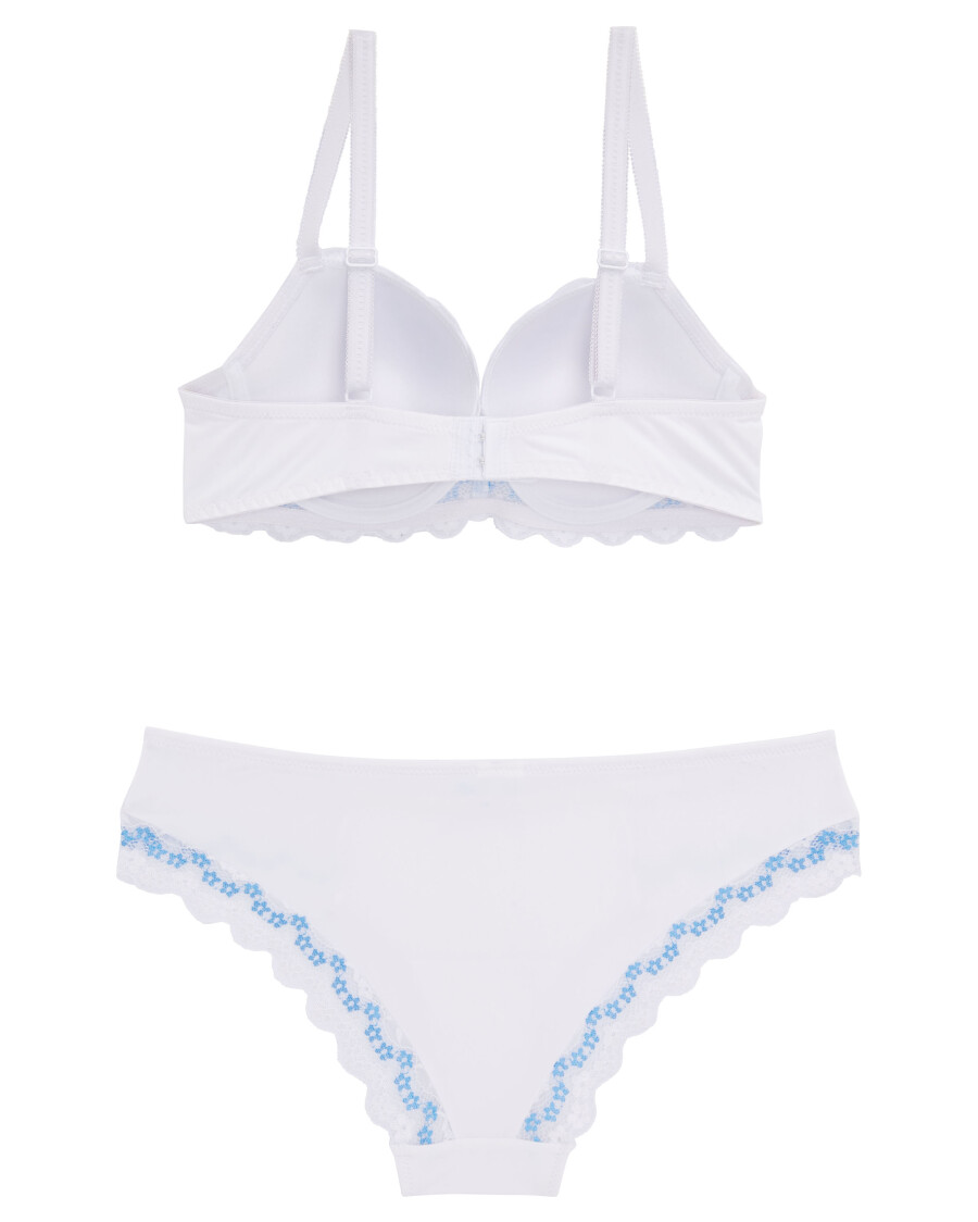 Zweifarbiger Push-up-BH + Brazilian-Slip