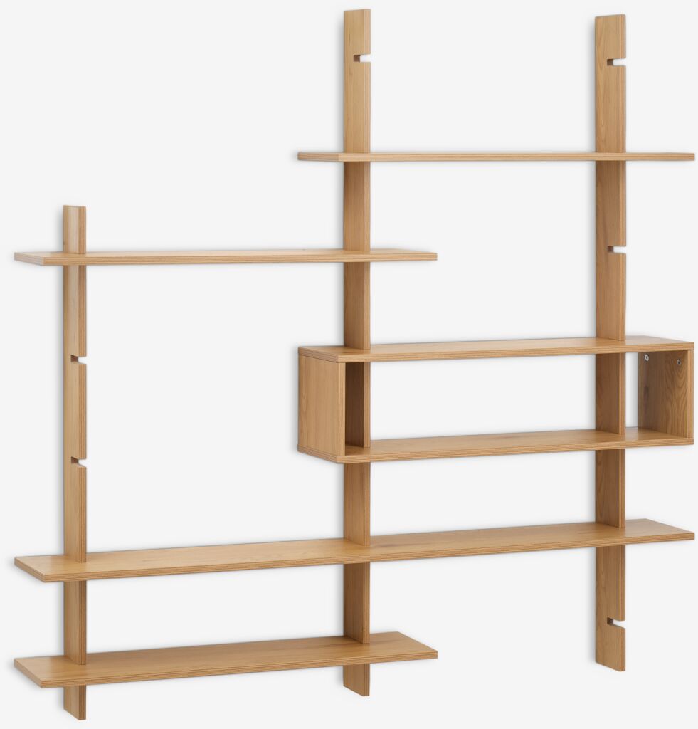 KARLEBY shelving system KARLEBY 6 adjustable shelves in oak color