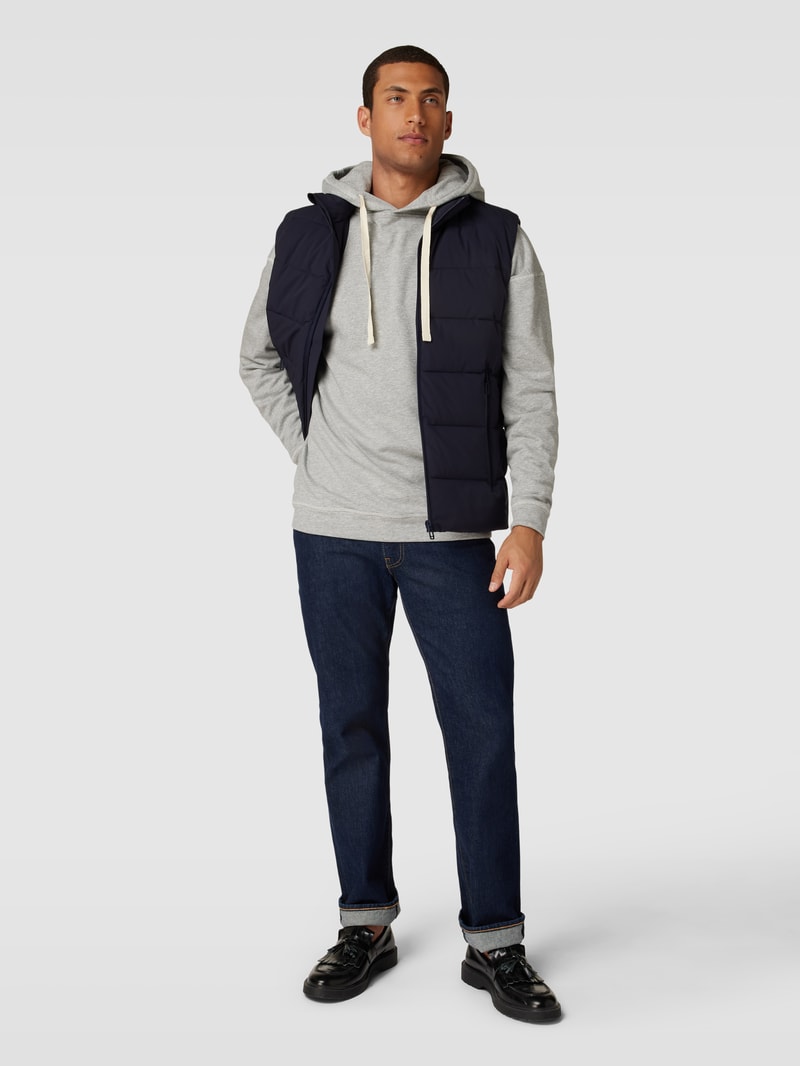 Hoodie mit Inside-Out-Nähten Modell 'FRENCH TERRY' in mittelgrau meliert