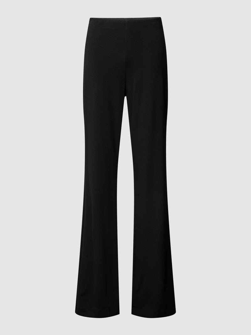Flared Stoffhose mit elastischem Bund in schwarz