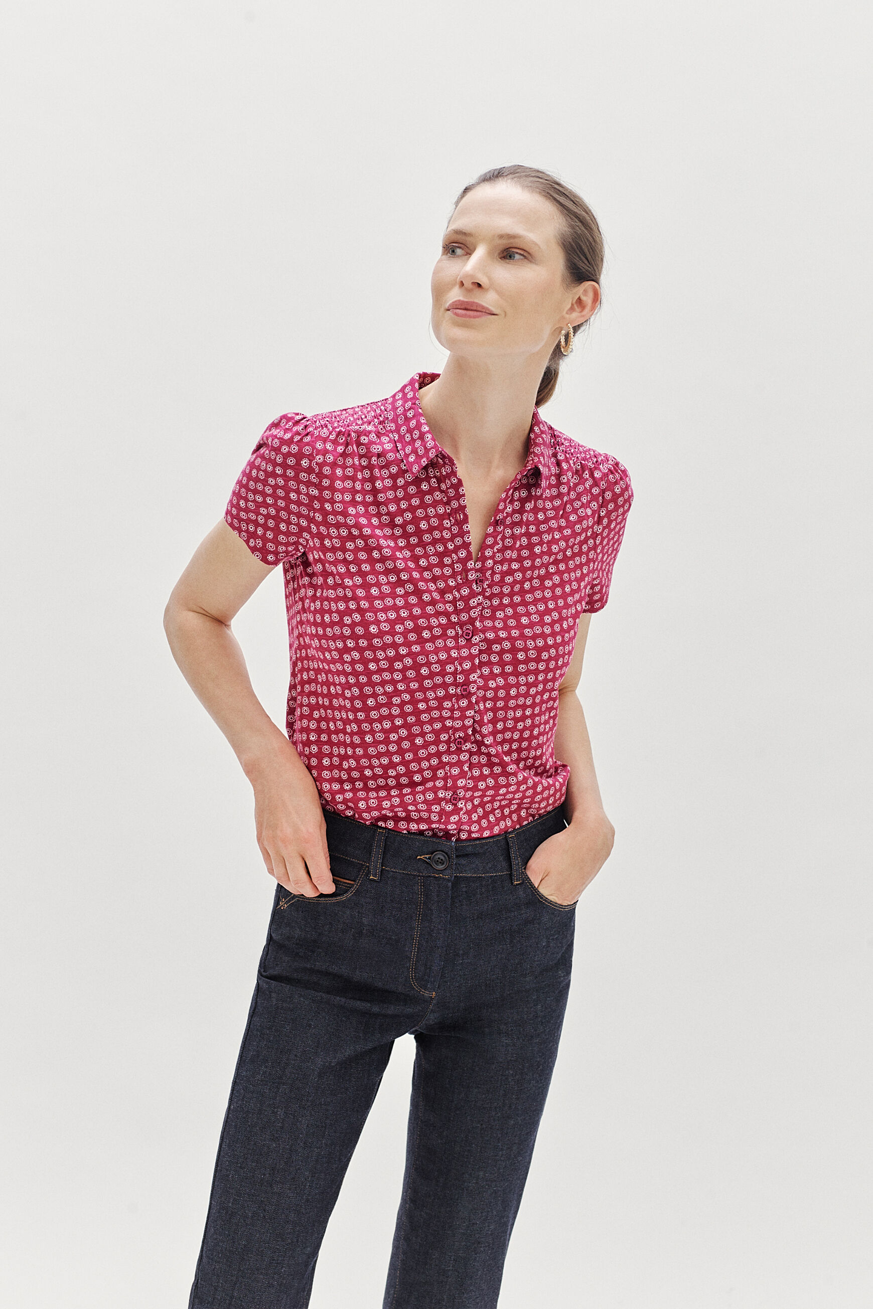 t-shirt loris halo rose cerise femme
