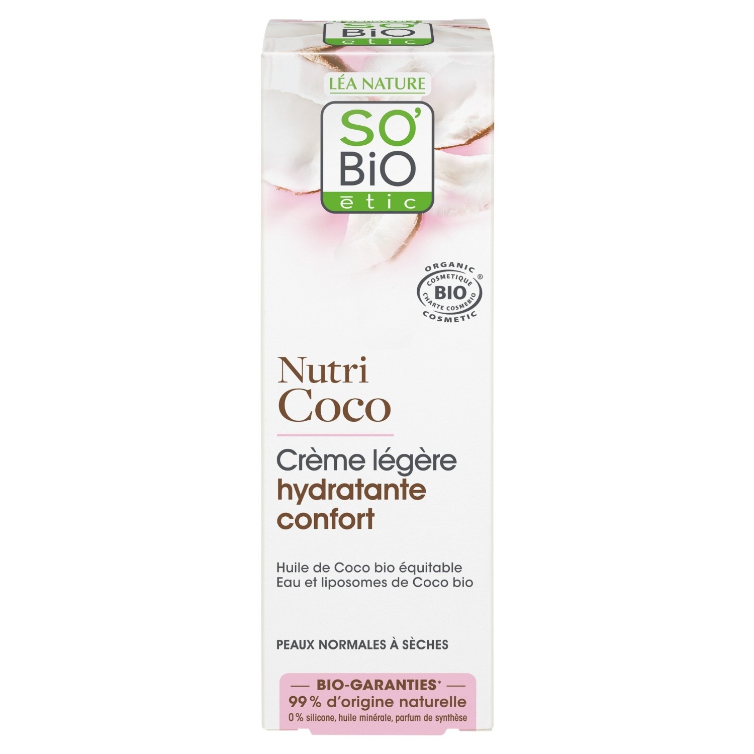 SO BiO étic Könnyű Hidratáló Komfortkrém¹, normál és száraz bőrre, Nutri Coco