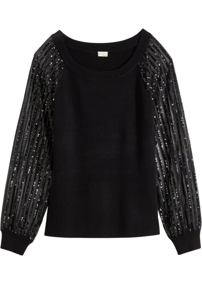 Feinstrick-Pullover, Pailletten