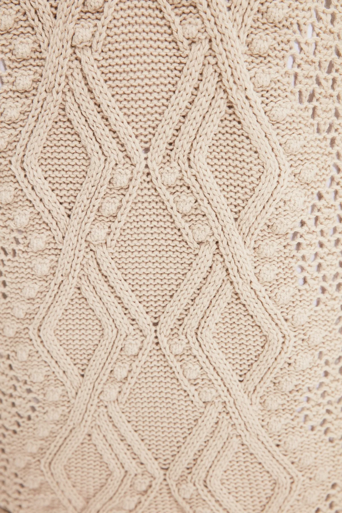 Trendyol Modest  Cremefarbener, durchbrochener Strickpullover TCTAW22AK0089
