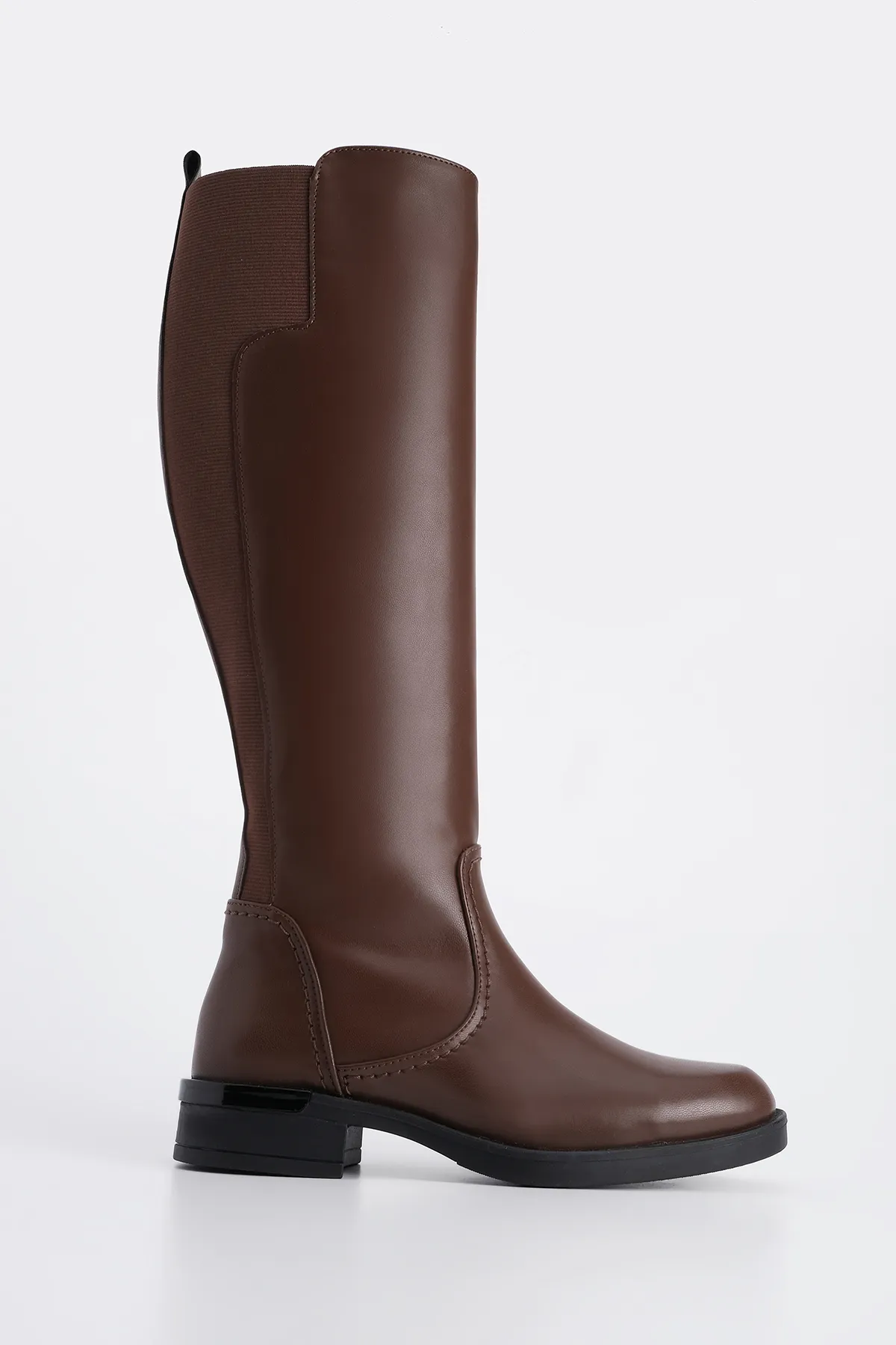 Marjin  Knielange Damen-Tagesstiefel mit Reißverschluss Helas Brown