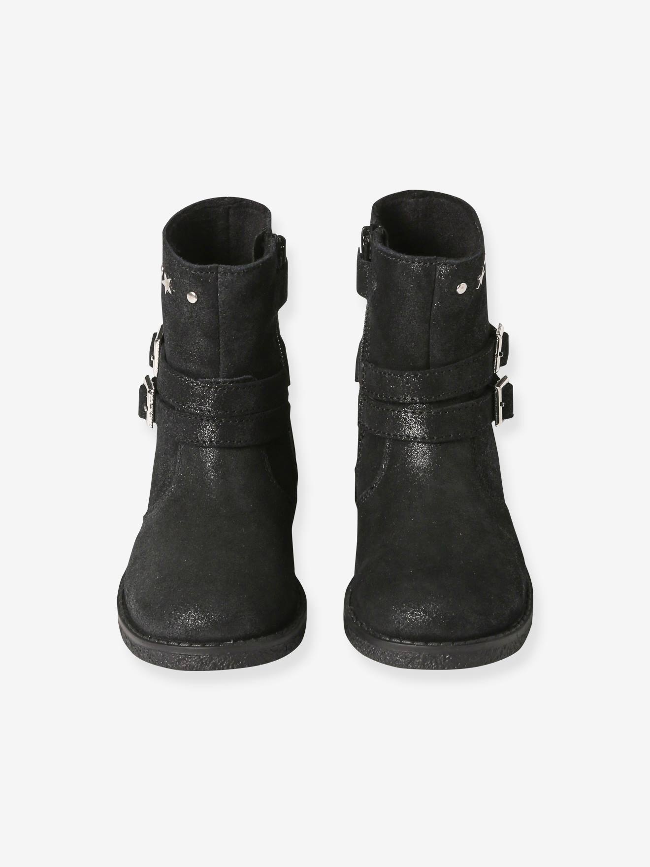 Boots en cuir fille collection maternelle noir
