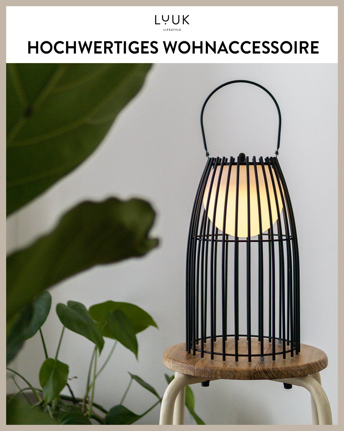 LUUK LIFESTYLE LED Außen-Stehlampe, Ein-/Ausschalter, Dimmfunktion, mehrere Helligkeitsstufen, LED fest integriert, Warmweiß, kabellose Outdoor Stehleuchte