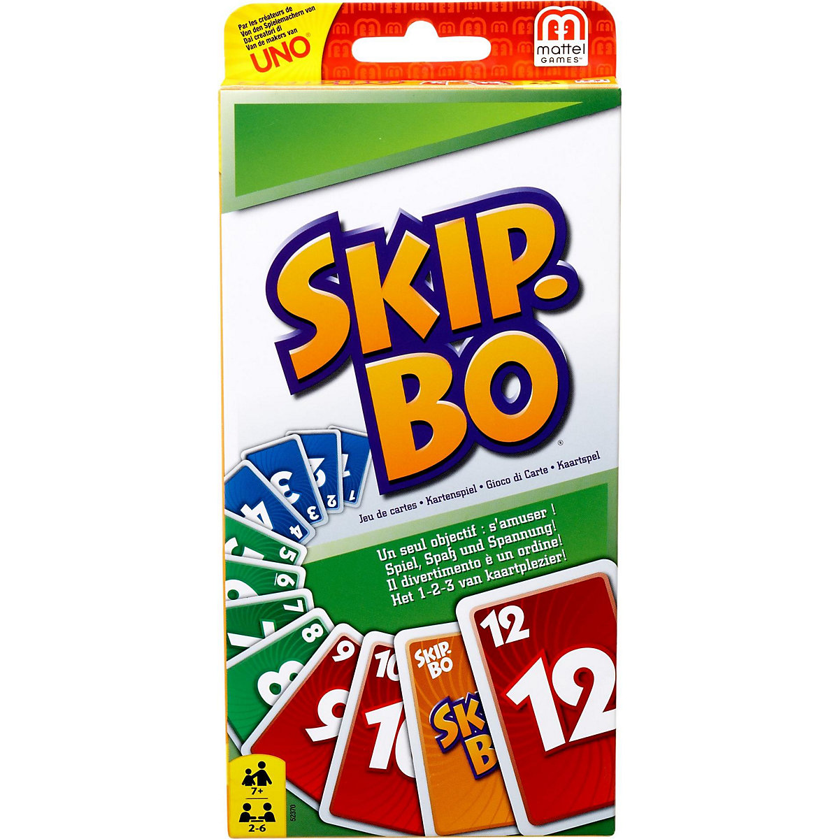 Mattel Games SKIP-BO, Kartenspiel, Gesellschaftsspiel, Familienspiel, Kinderspiel