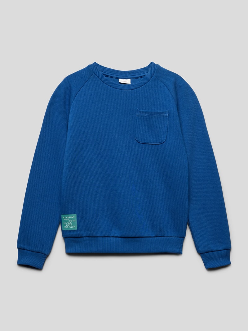 Sweatshirt mit Brusttasche in blau