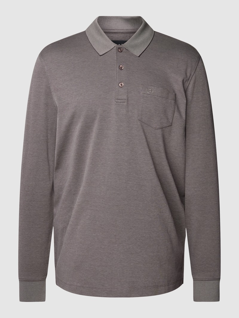 Poloshirt mit Brusttasche in hellgrau